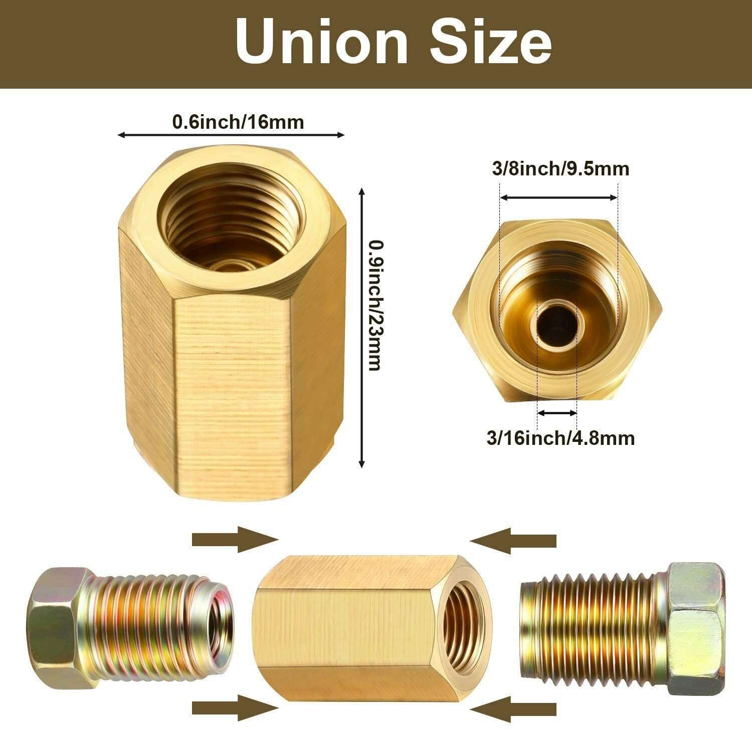 1/4" tube Brake Line Fittings & Brass Unions, 7/16-24 thread  18 Piece set