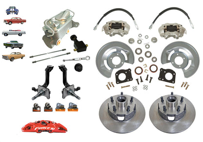 1962-69 Falcon, Fairlane, Comet Front Disc Brake Kit with V8 Spindles