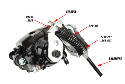 Universal stainless parking brake cable kit