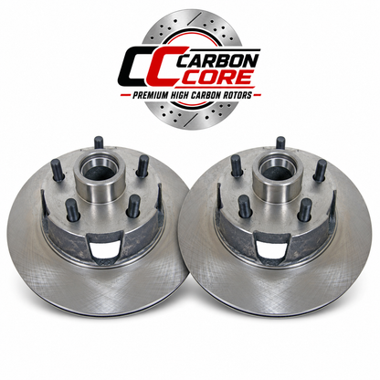 64-67 Mustang Front Hi Carbon plain finish Rotors, "Carbon Core" material