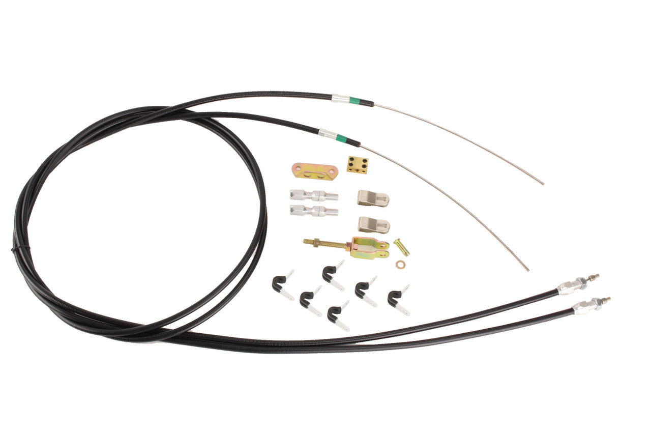 Universal stainless parking brake cable kit