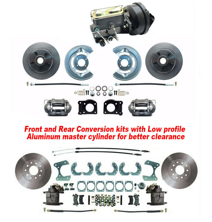 1964-66 Mustang Power Disc Brake Kit - Front and rear Force 10 Brakes