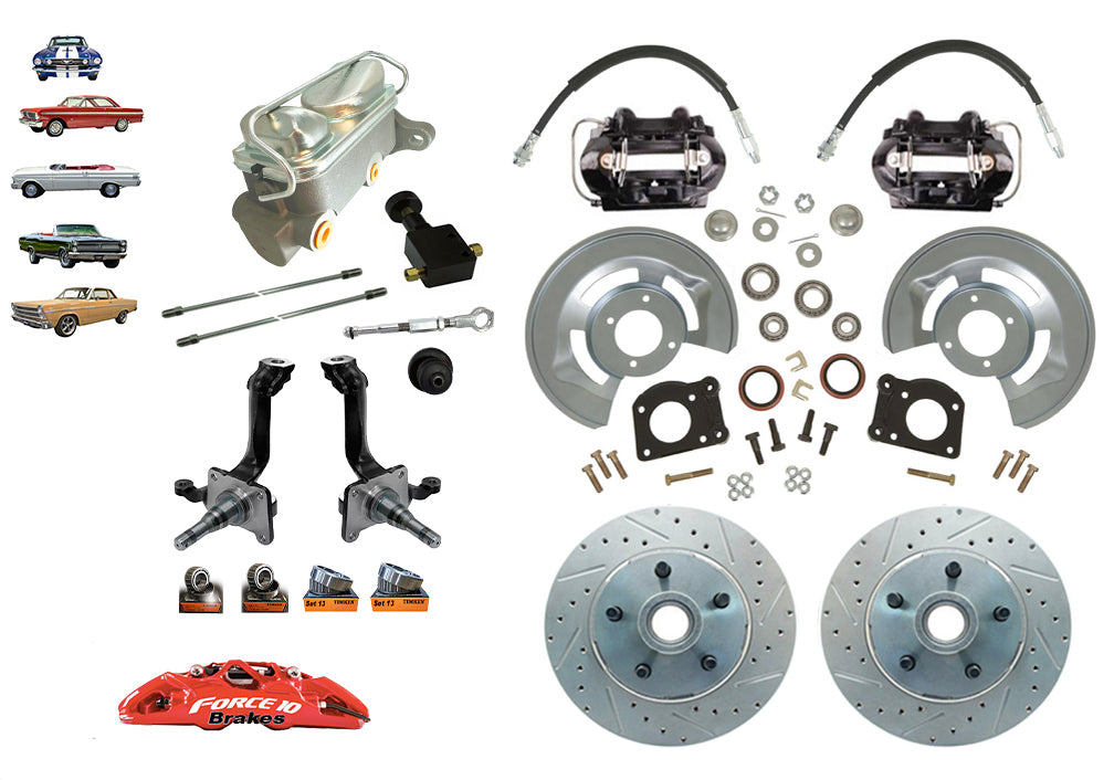 1962-69 Falcon, Fairlane, Comet Front Disc Brake Kit with V8 Spindles