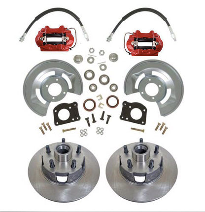 Mustang 1964-69 Front Disc Brake Kit -Zinc Plated Calipers - 11.25" Rotors