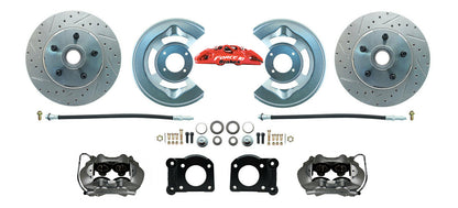 Mustang 1964-69 Front Disc Brake Kit -Zinc Plated Calipers - 11.25" Rotors