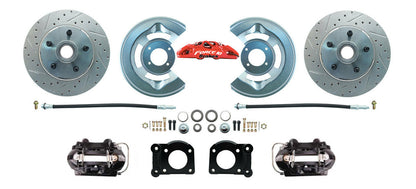 Mustang 1964-69 Front Disc Brake Kit -Zinc Plated Calipers - 11.25" Rotors
