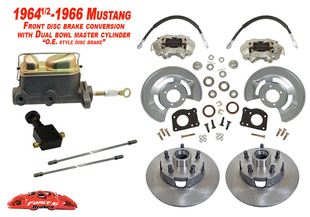 1964-66 Mustang, Falcon, Comet Front Disc Brake Kit, dual bowl Master