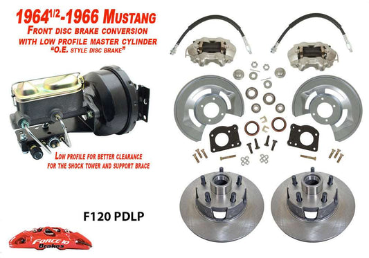 1964-66 Mustang Front  Power Disc Brake Conversion Kit, low profile Master