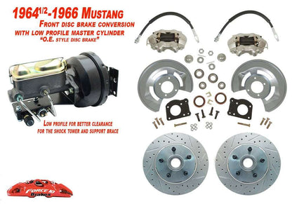 1964-66 Mustang Front Power Disc Brake - low profile Master, Auto Transmission