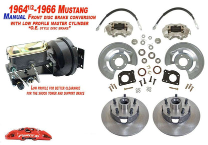 1964-66 Mustang Front Power Disc Brake  Kit, low profile Aluminum Master Cylinder