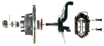 1967–69 Mustang Power Disc Brake Conversion Kit – Complete Front &amp; Rear with 9" Booster &amp; Drilled Rotors (Fits 8" &amp; 9" Rear Axles, Automatic Trans)