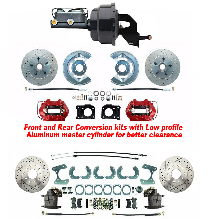 1966-69 Ford Fairlane Power Disc Brake kit 4 wheel conversion kit, bolt on kit
