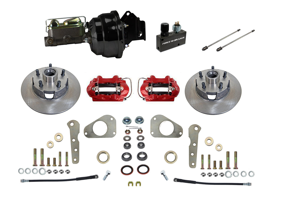 4-Piston Front Disc Conversion 1957–1968 Ford & Mercury cars, with Power brakes