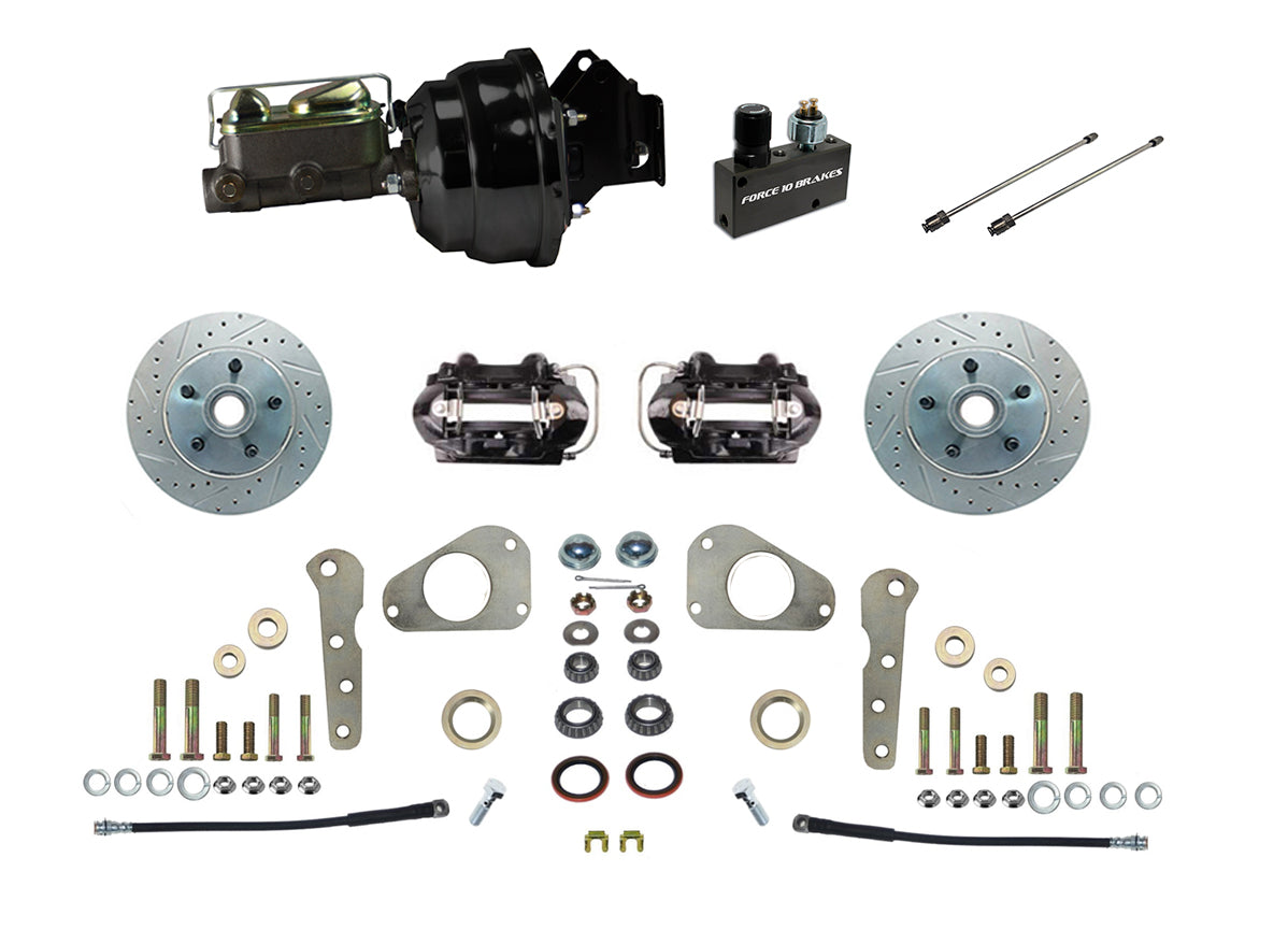 4-Piston Front Disc Conversion 1957–1968 Ford & Mercury cars, with Power brakes