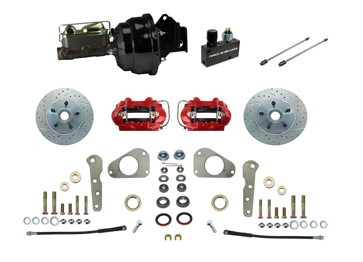 4-Piston Front Disc Conversion 1957–1968 Ford & Mercury cars, with Power brakes