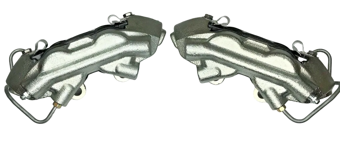 1964–1966 Mustang 4-Piston Front Brake Caliper | Zinc Plated LH/RH front. 3/8" inlet