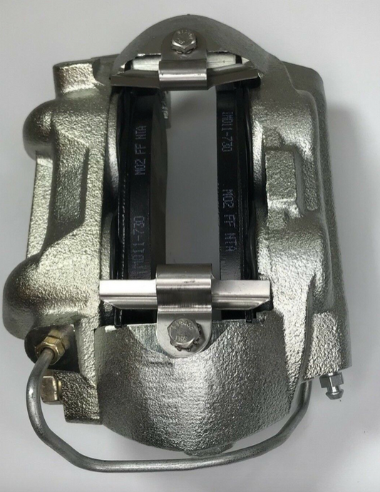 1964–1966 Mustang 4-Piston Front Brake Caliper | Zinc Plated Left front. 3/8" inlet