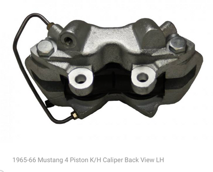 1964–1966 Mustang 4-Piston Front Brake Caliper | Zinc Plated LH/RH front. 3/8" inlet