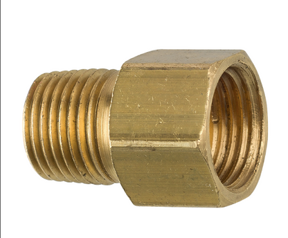 3/8-24 Male x 7/16-24 Female Inverted Flare Adapter for M/Cyl., Brass