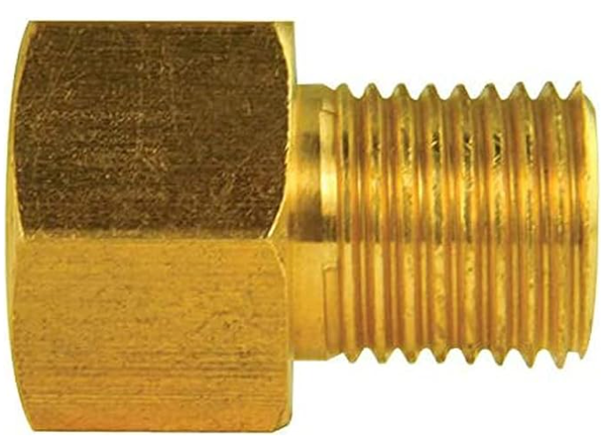 Brass Adapter, 7/16-24 Female to 1/2-20 Male