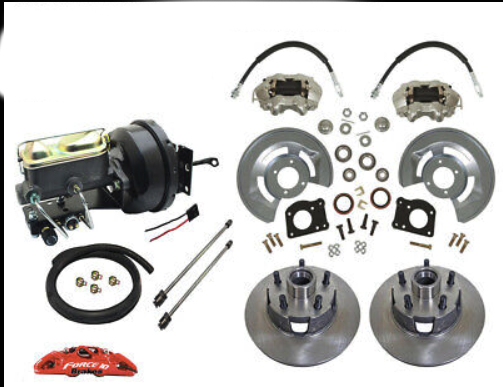 1964-66 Ford Mustang Low Profile Master Cylinder Front Disc Brake Conversion Kit - Force 10 Brakes