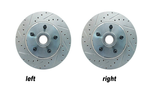 64-67 Mustang, Falcon Front Cross drilled/slotted /plated rotors