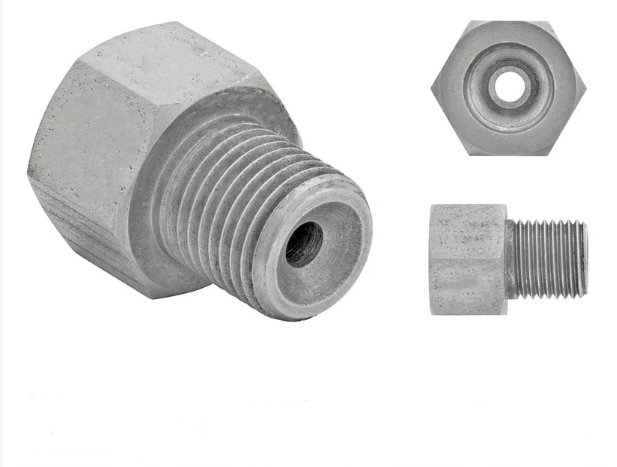 Stainless Brake Line Adapter – 1/2-20 Inverted Flare to 3/16" Brake Line (3/8-24 thread)