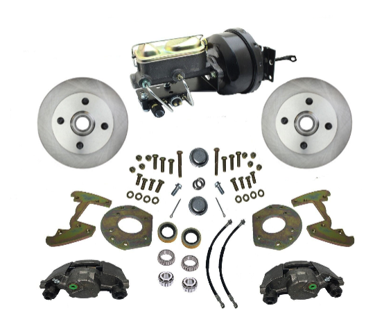 1963-69 Falcon, 1963-67 Ranchero & 1964-66 Mustang 6-Cyl 4-Lug Power Disc Brake Kit, Aluminum Master, Automatic