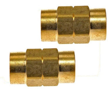 3/16"  Brass Unions with 10x1mm Threads - Inverted Flare  (Pack of 2)