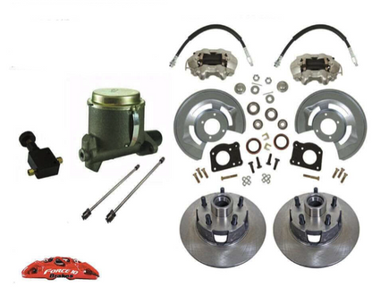 1963-69 Falcon Fairlane Ranchero Comet Cyclone Front Drum to Disc Brake Kit with Master