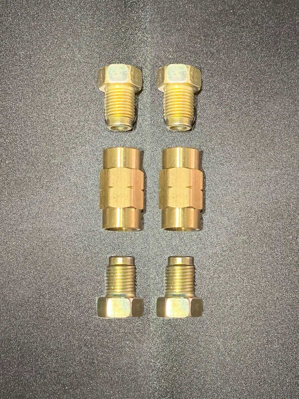 10x1.0mm Bubble flare, 3/16" line  Brake Line Fittings & brass Unions, 6pc kit