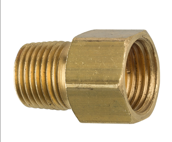 3/8-24 Male x 7/16-24 Female Inverted Flare Adapter for M/Cyl., Brass - Force 10 Brakes