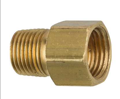 3/8-24 Male x 7/16-24 Female Inverted Flare Adapter for M/Cyl., Brass - Force 10 Brakes