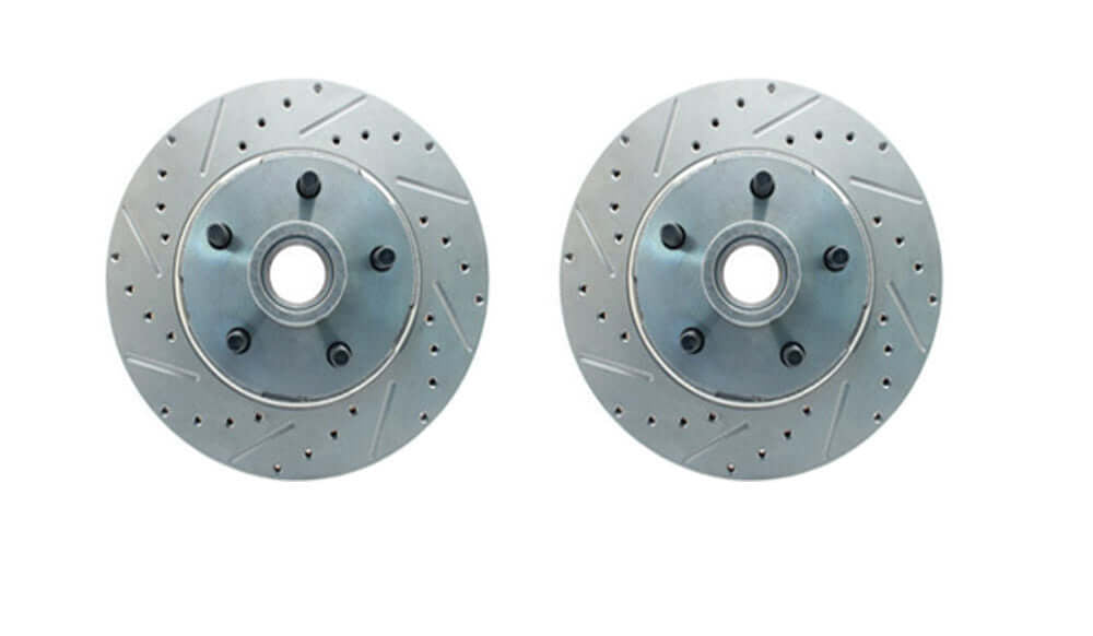 64-67 Mustang, Falcon Front Cross drilled/slotted /plated rotors Force 10 Brakes