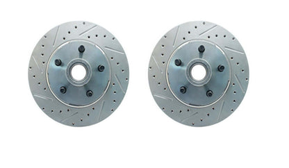 64-67 Mustang, Falcon Front Cross drilled/slotted /plated rotors Force 10 Brakes