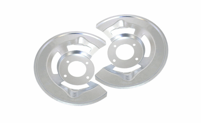 1964-1967 Mustang disc brake splash shields PAIR 4 piston disc brakes front