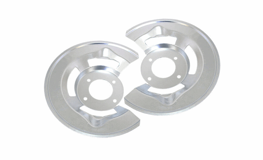 1964-1967 Mustang disc brake splash shields PAIR 4 piston disc brakes front