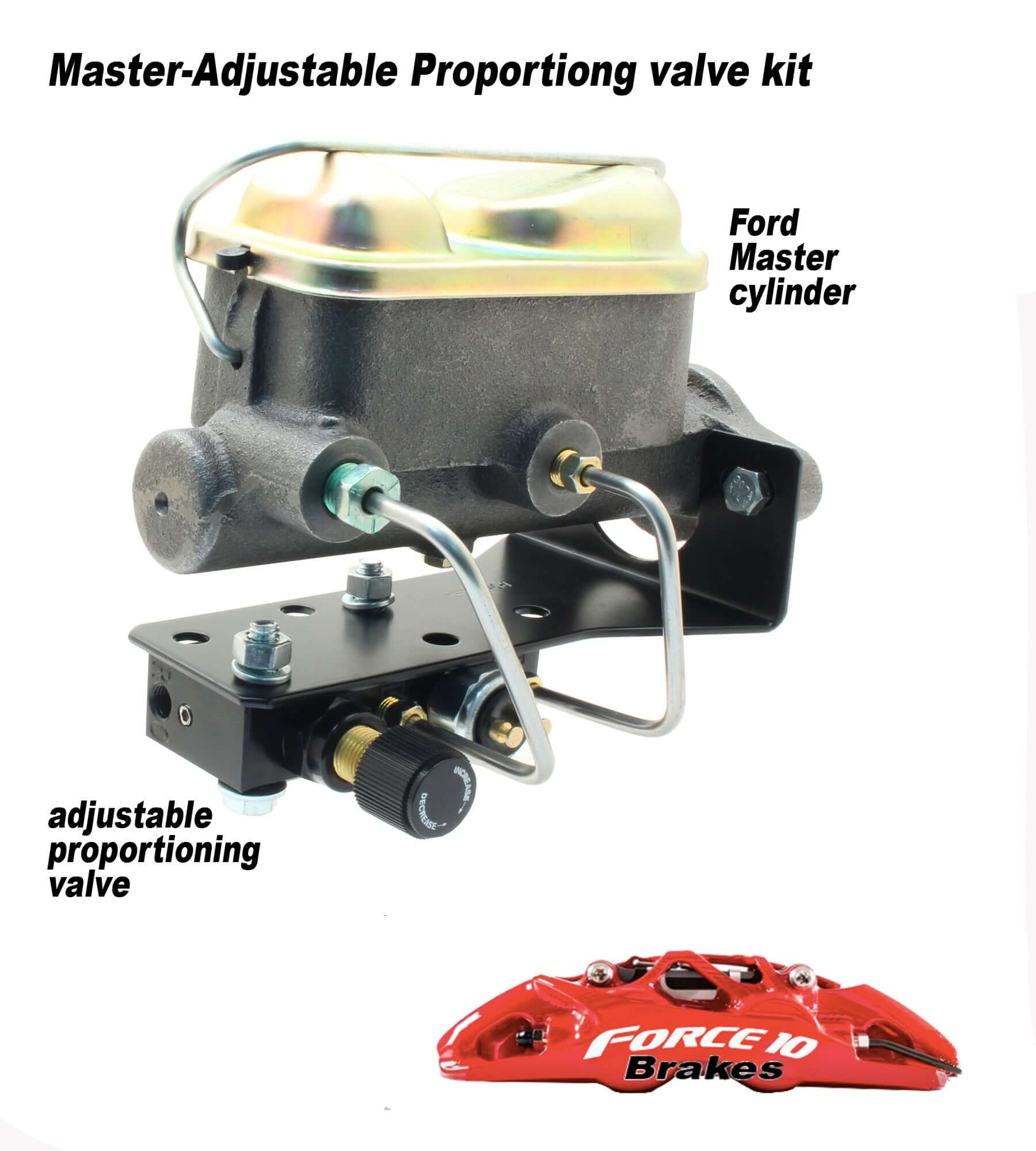 1967-69 Mustang Front-Rear 9" Power Disc Brake Kit X drilled rotors- Auto Trans Force 10 Brakes