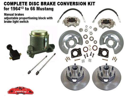 1963-69 Falcon Fairlane Ranchero Comet Cyclone Front Drum to Disc Brake Kit with Master