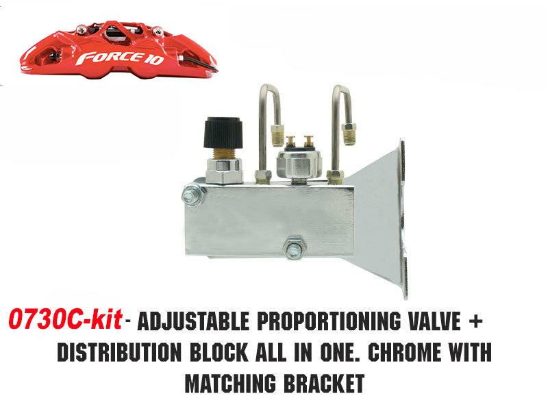 Chrome Bottom Mount Adjustable Valve & Distribution Block w/ Stainless Lines