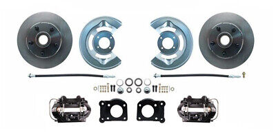 1964-73 Mustang Front Power Brake  Kit, BLACK calipers, 11" Rotors