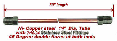 1/4"x 60" Nickel- Copper Brake Line , 7/16-24 Stainless Tube Nuts inverted Flare