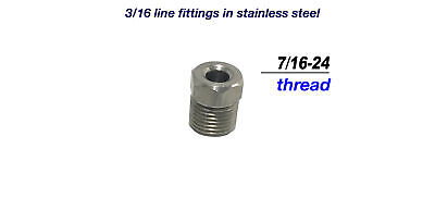 Mustang / Ford  Stainless Brake Line adapters & unions 1/2-20, 7/16-24 ports