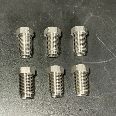 3/16" Brake Line 10mm x 1.0 Inverted Flare STAINLESS Tube Nut Fitting 6 pcs.