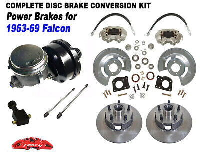 1963-69 Ford Falcon Power Disc Brake conversion Kit, 5 lug, 11" drilled rotors