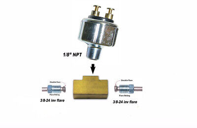 Low Pressure Hydraulic Brake Light Switch & Brass Tee GM- Street Hot Rod