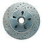 1964-73 Mustang Front Power Brake  Kit, BLACK calipers, Drilled Rotors