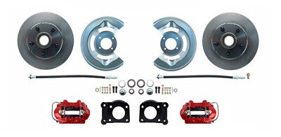 1964-73 Mustang Front Power Brake Kit, RED calipers, 11.25 rotors