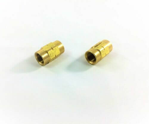 3/16" tube Bubble Flare brass Unions w/ 3/8-24 Threads (Japanese style) 2 pack