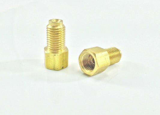 Metric Brake Line brass Adaptors inverted flare 3/8-24(Fem) - 10x1.0(Male) 2 pcs